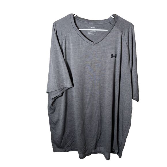 Under Armour Other - Under Armour T-Shirt Men's 4XL Tall The Tech Tee Gray Short Sleeve V-Neck